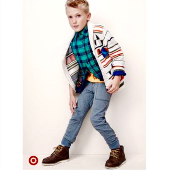 Cat & Jack Boys Collared Sweater Cardigan Wolf - Picture 2 of 7